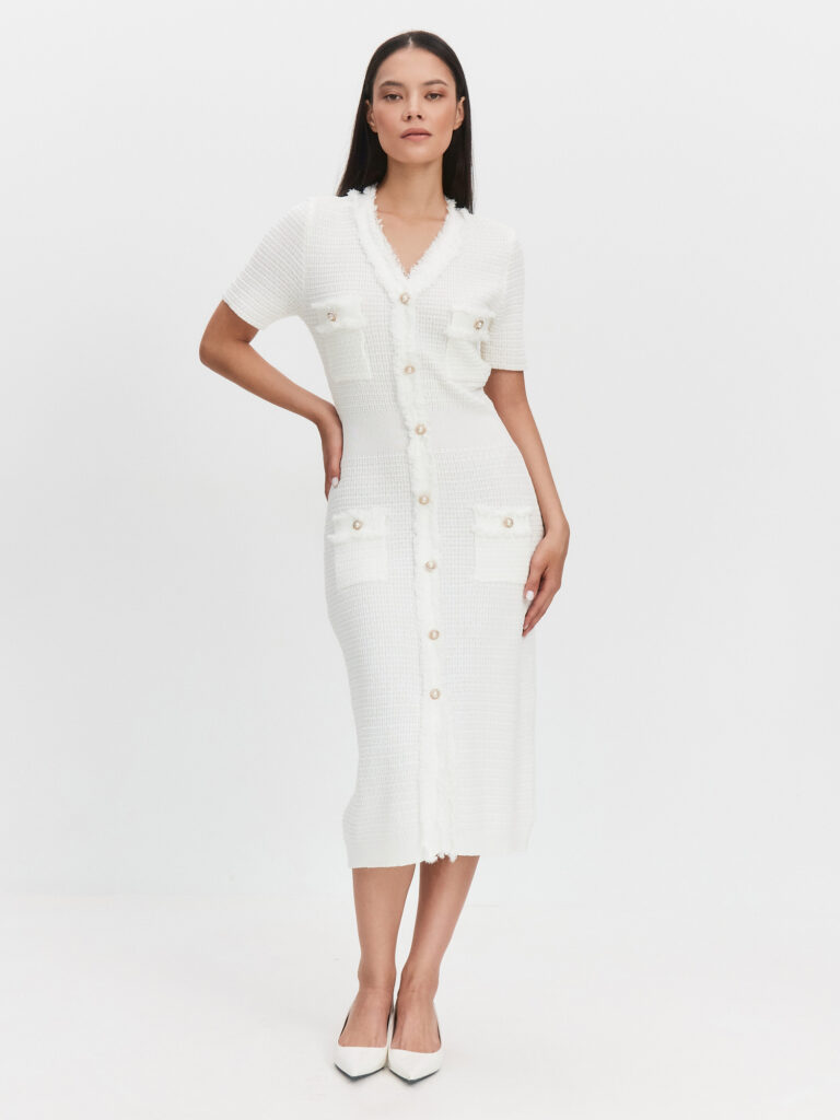 Платье с коротким рукавом на пуговицах