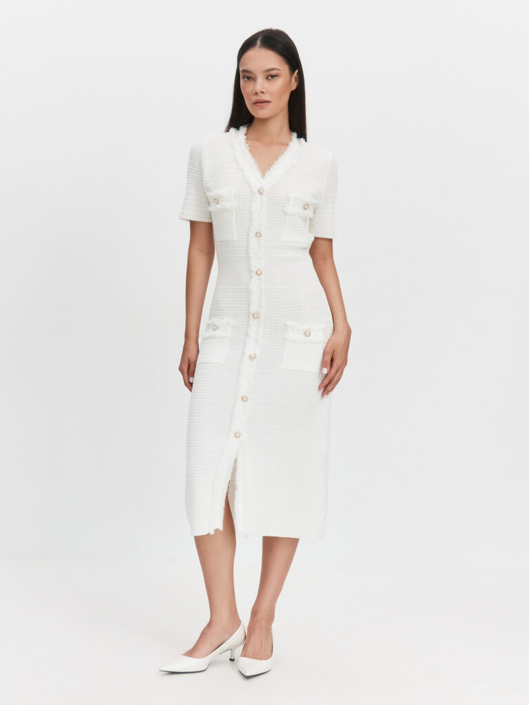 Платье с коротким рукавом на пуговицах