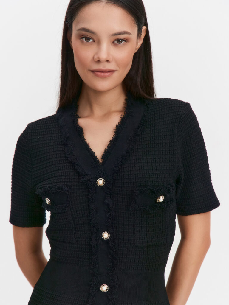 Платье с коротким рукавом на пуговицах