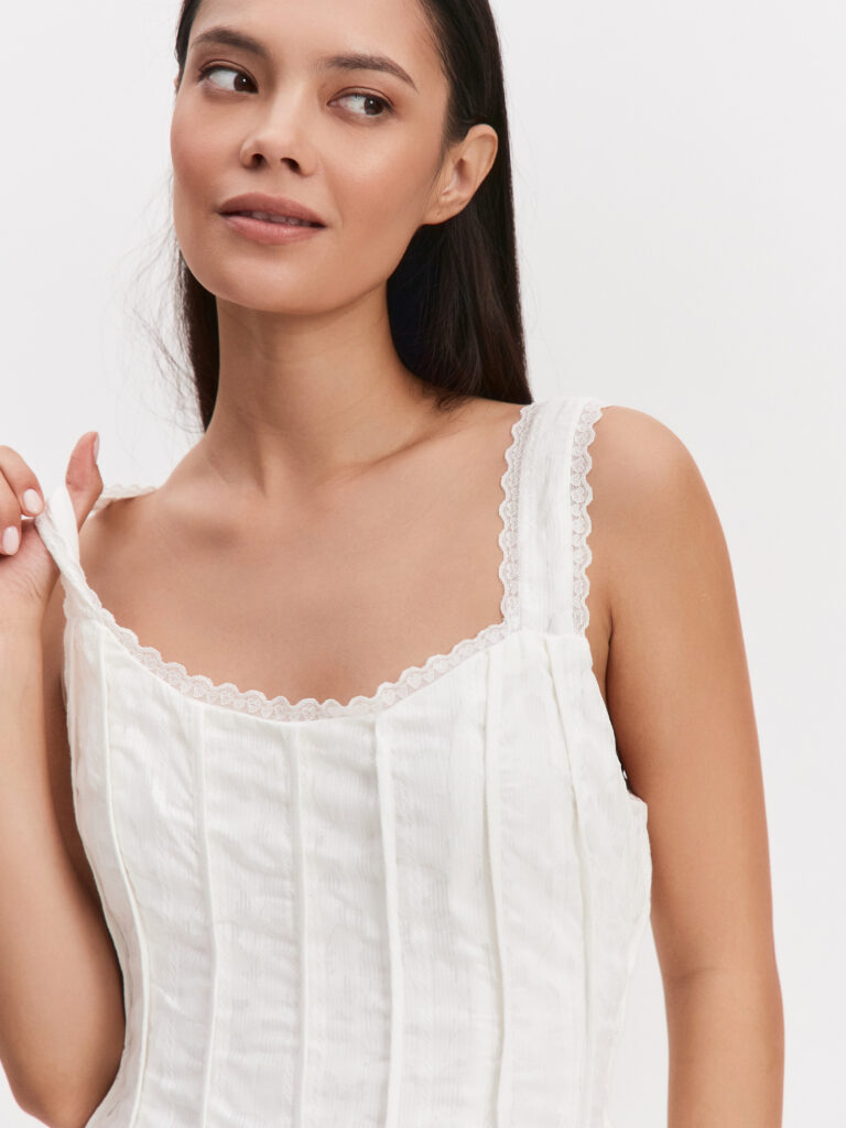 Платье мини с воланами