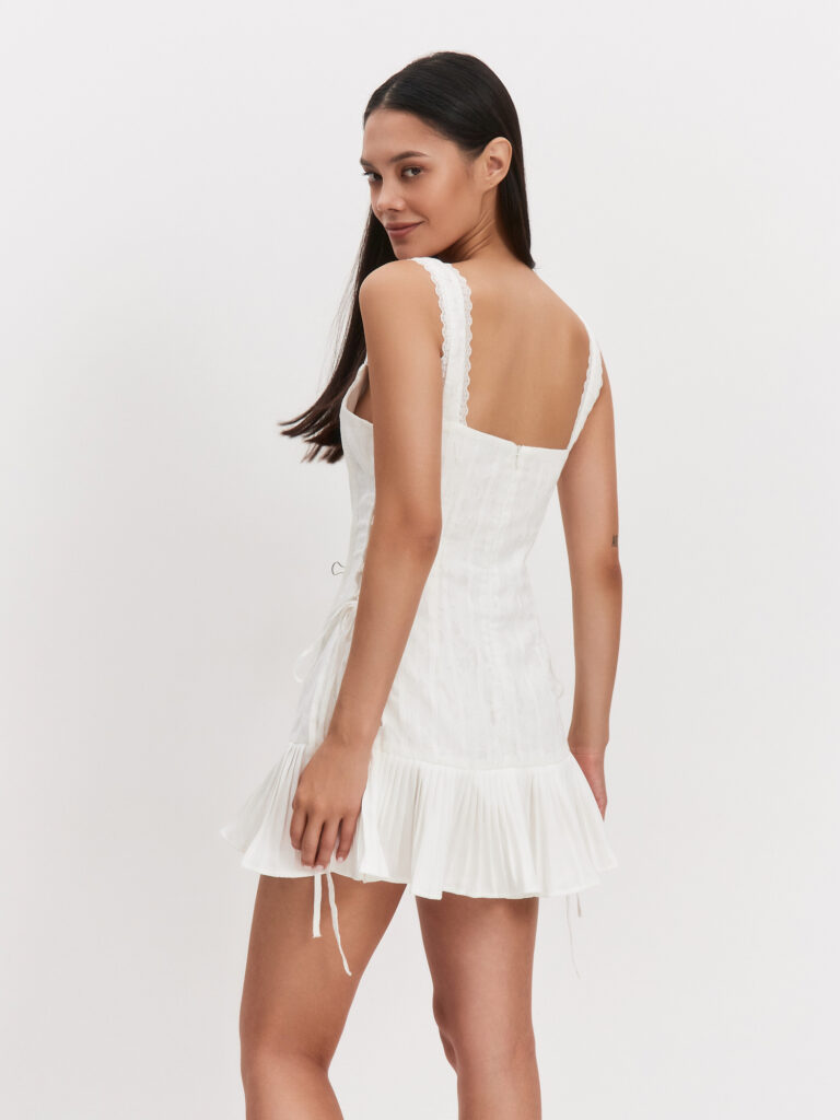 Платье мини с воланами